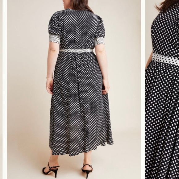 Maeve Anthropologie Breanna Polka Dot Wrap Dress NWT - Picture 2 of 11